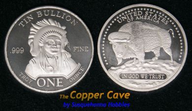 CMC 1 Troy Ounce Tin Round - Buffalo Indian