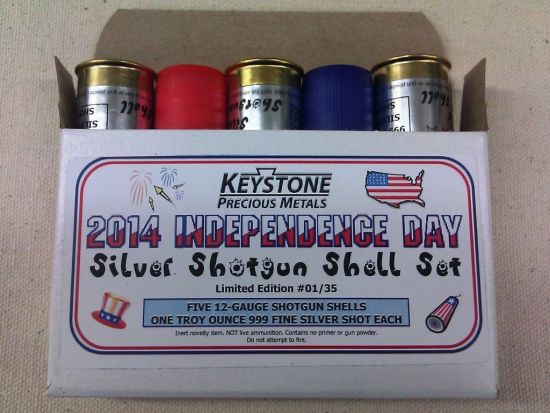 Keystone Precious Metals 2014 Independence Day 5 Oz Silver Shotgun Shell Set