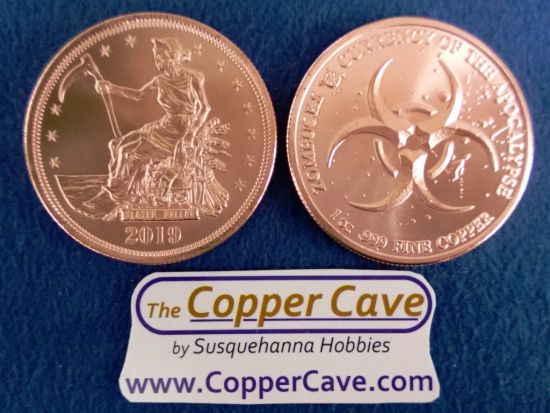 Zombucks 1 Oz Copper Round - #8 Slayed Dollar