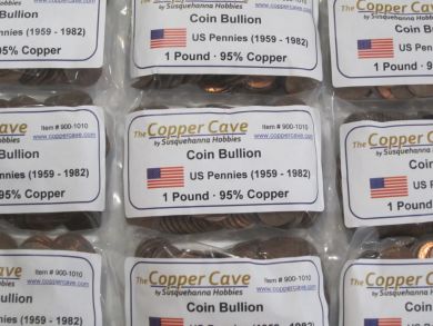 Circulated Mix 95% Copper US Pennies (1 Pound Bag)